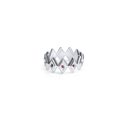 unique stackable ring with rubies