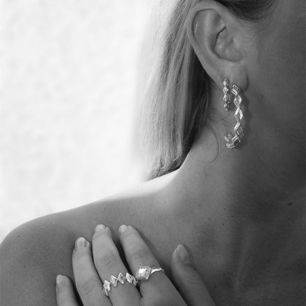 silver gold plated hoop earrings