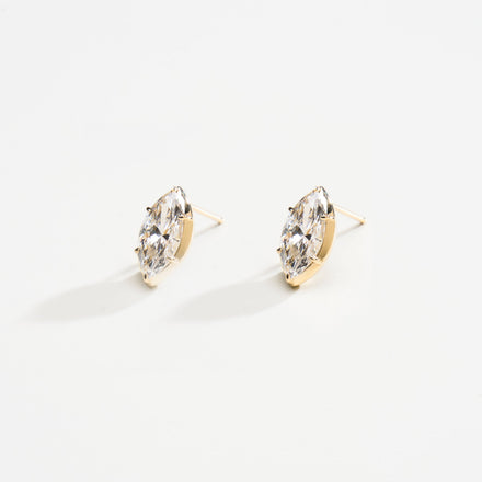 MARQUISE STUDS / GOLD / DIAMOND