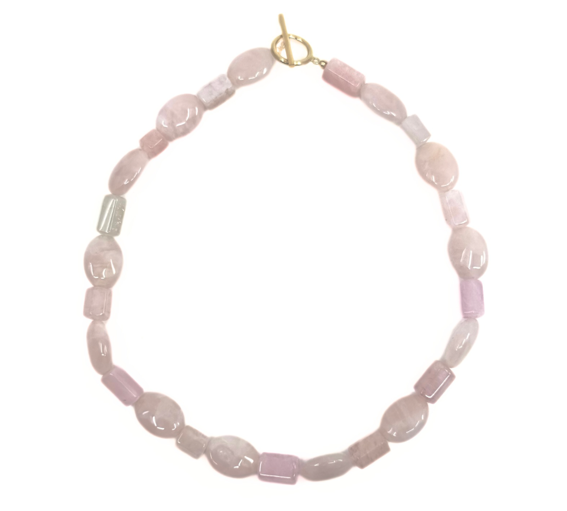 morganite & kunzite oval choker