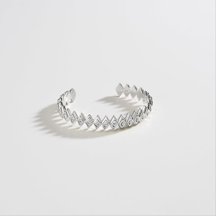 HONORS CUFF / AQUAMARINE / SILVER - rraine